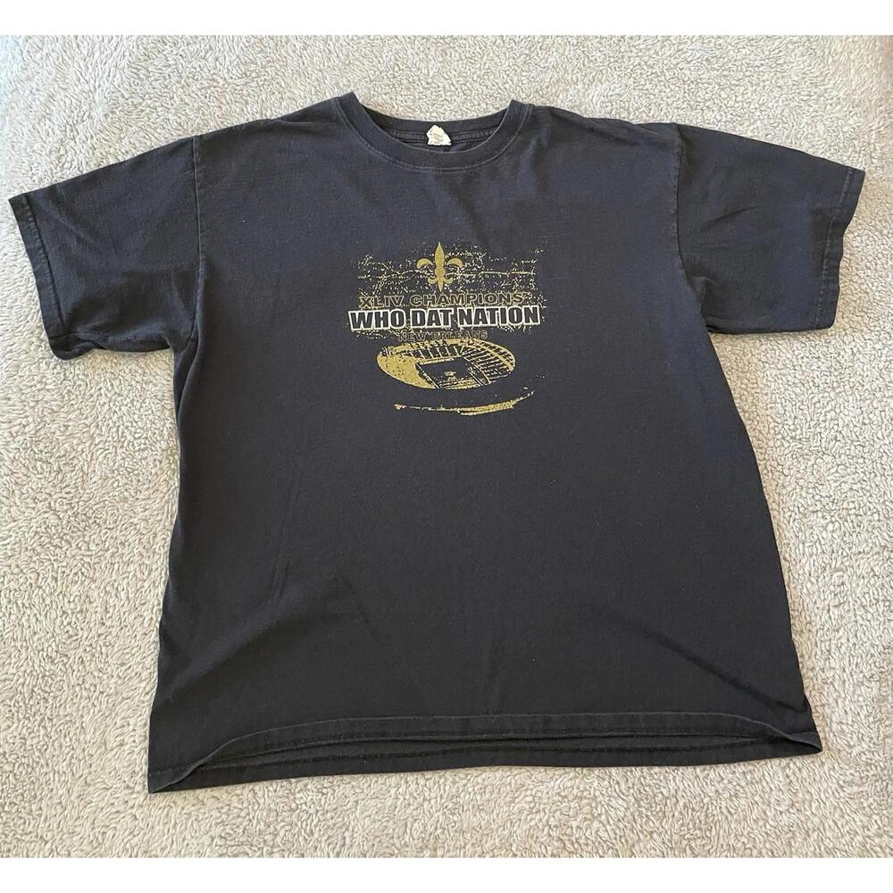 Who Dat Property Nation Black T Shirt Men's Size XL New Orleans Cotton Saints